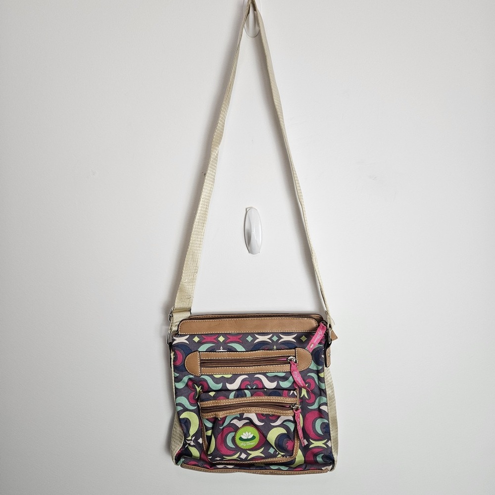 Lily Bloom Crossbody Bag Purse Multi Pocket‎ Crescent Vibrant Colorful